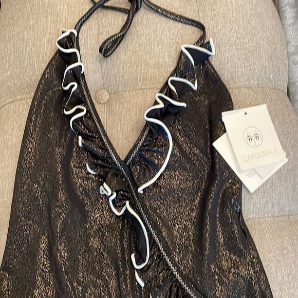 CAROLINA K Joanna One Piece Black NWT RETAIL 290.00 SIZE MEDIUM BLACK 298.00 - Picture 4 of 9